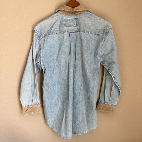 Vintage Express Button Up Jean Shacket 90s Faded Corduroy Lightweight Large - Picture 4 of 9